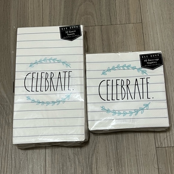Set of Rae Dunn napkins (guest towels) and beverage napkins NEW home parties - Picture 1 of 5